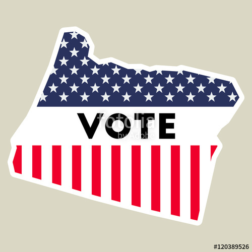 500x500 Usa Presidential Election Vote Sticker Oregon State Map