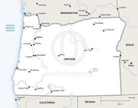276x217 Free Vector Map Of Oregon Outline One Stop Map