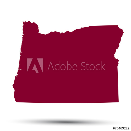 500x500 Map Of The U S State Of Oregon