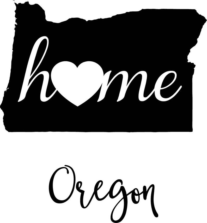 794x854 Oregon State Map Digital Png Vector Graphic Etsy