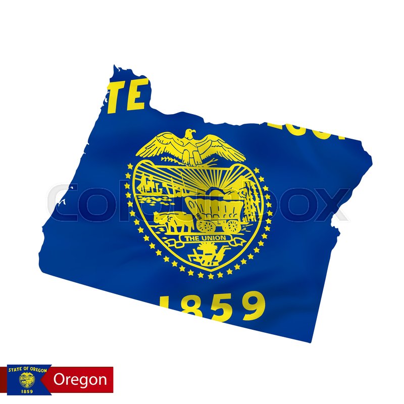 800x800 Oregon State Map With Waving Flag Of Stock Vector Colourbox