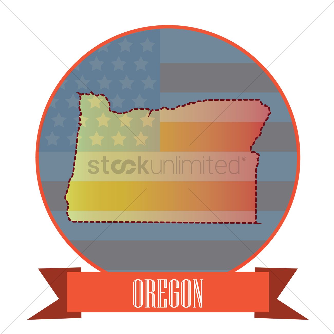 1300x1300 Map Of Oregon State Vector Image