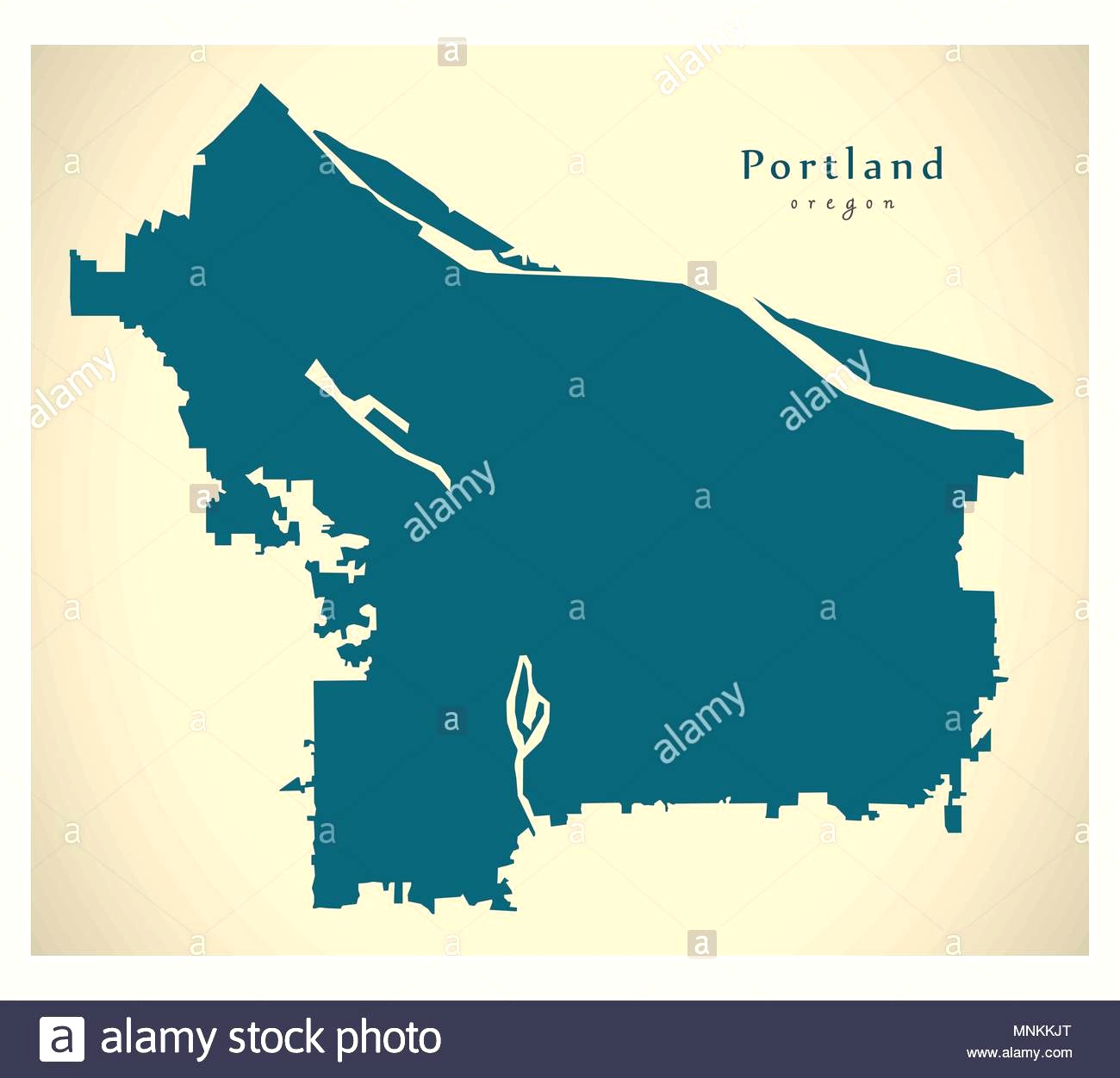 1300x1252 Portland City Map Vector Blue