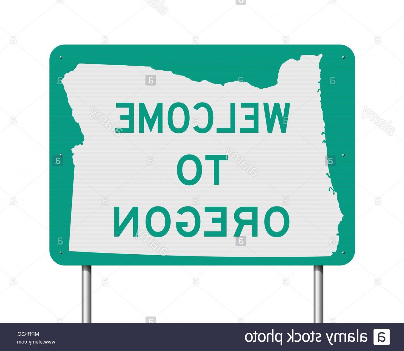 1560x1354 Vector Illustration Of The Welcome To Oregon Green Road Sign Image