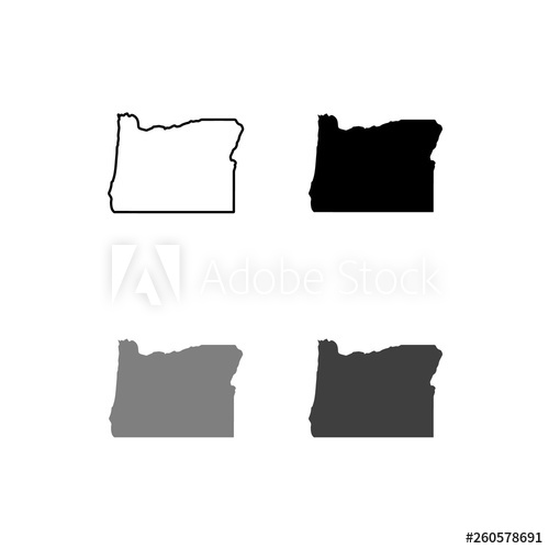 500x500 The Map Of Oregon Vector Illustration