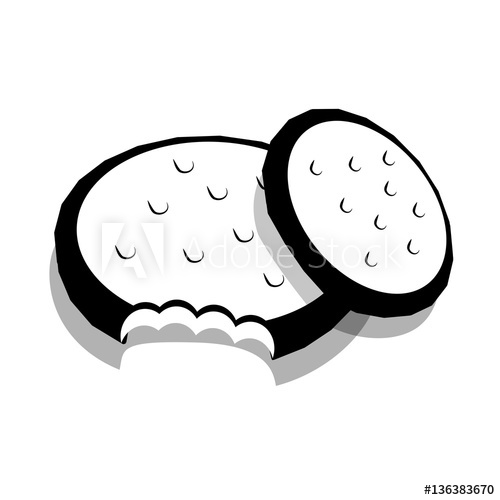 500x500 Monochrome Silhouette With Oreo Cookie Vector Illustration