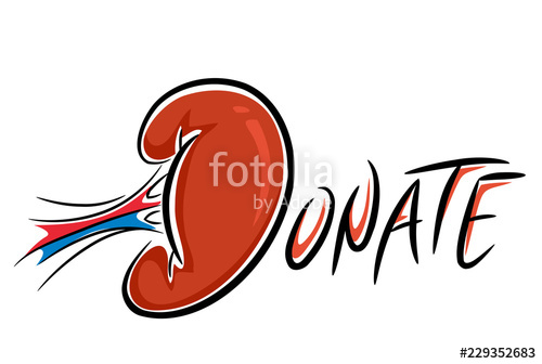 500x336 Organ Donate Lettering Kidney Illustration Stock Image