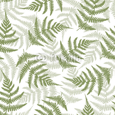 400x400 Fern Leaves Seamless Pattern Background Vector Illustration