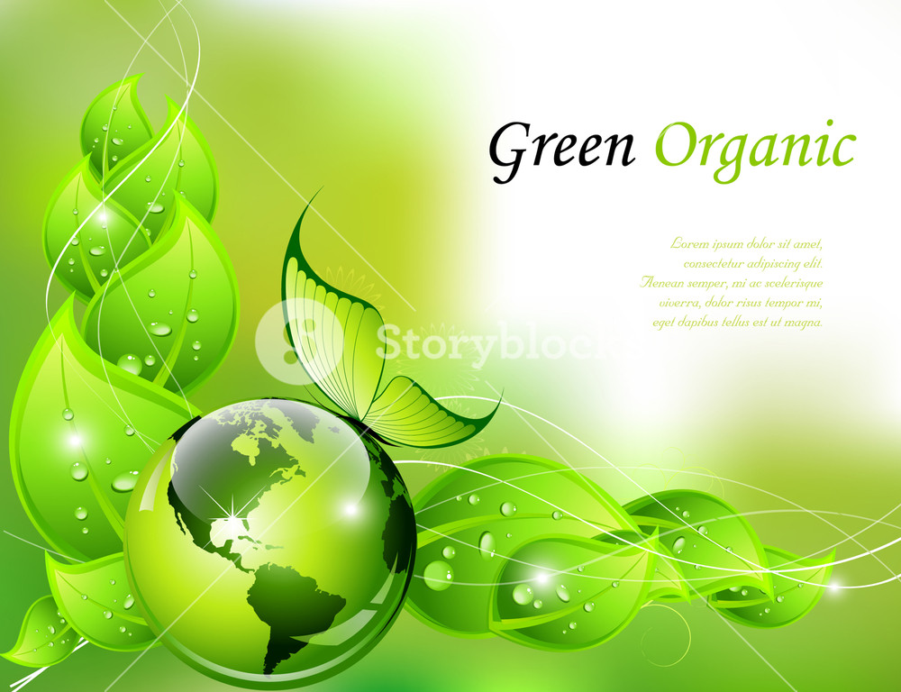 1000x768 Green Organic Background Vector Illustration Fully Editable No