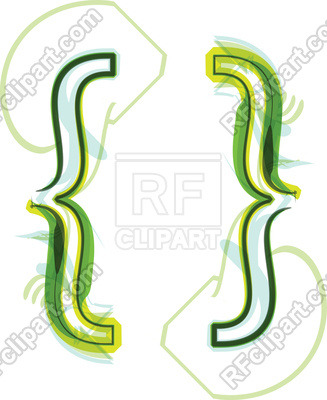 327x400 Green Organic Font Parenthesis Symbol On White Background Vector