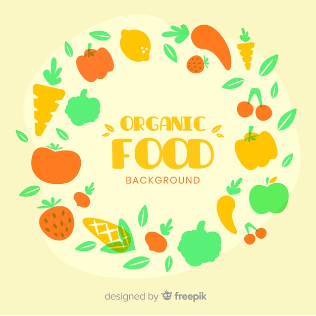 626x626 Hand Drawn Organic Food Background Vector Free Download