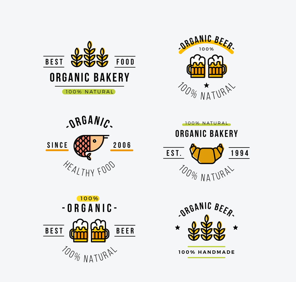 1000x950 Simple Organic Food Logo Vector Material Free Graphics