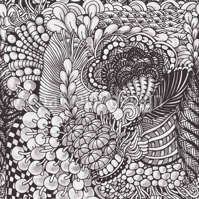 400x400 Organic Zentangle Seamless Vector Pattern