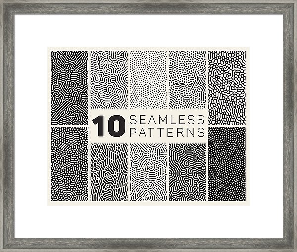 600x510 Ten Vector Seamless Organic Patterns Framed Print