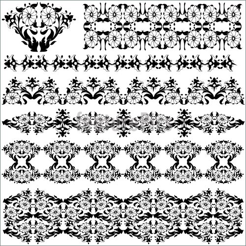 500x500 Illustration Of Black Oriental Border And Ornament Eleven