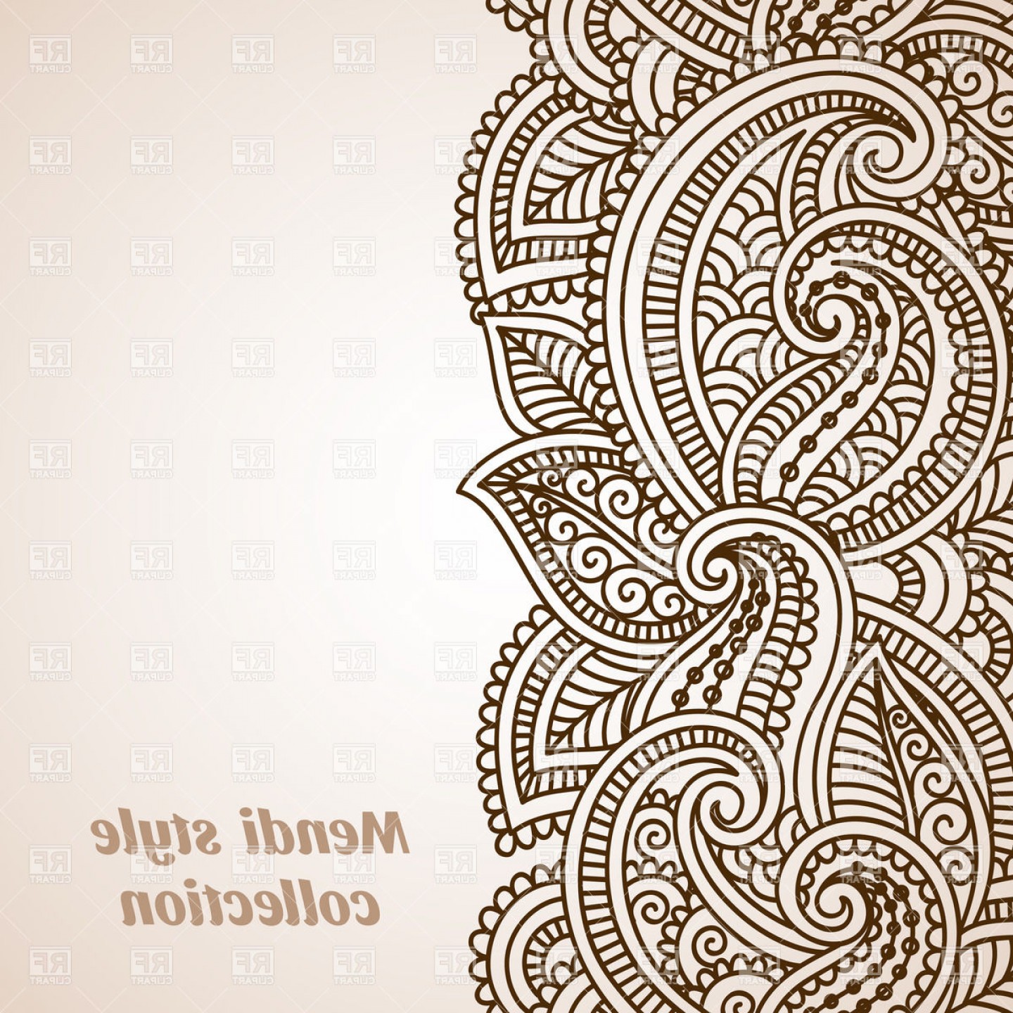 1440x1440 Oriental Ethnic Floral Border Vector Clipart Lamaison
