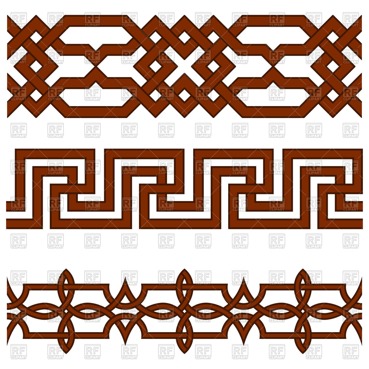 1200x1200 Oriental Geometrical Seamless Borders Vector Image Of Borders