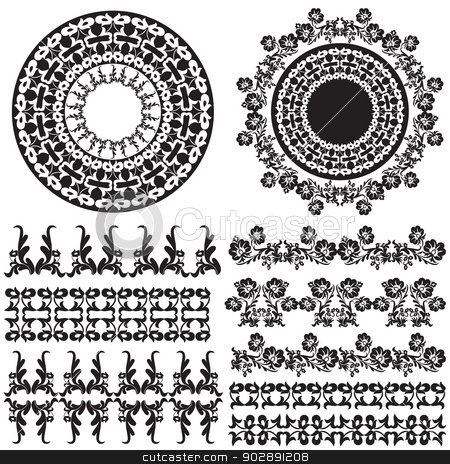 450x464 Oriental Border And Ornament One Stock Vector