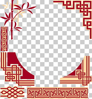 310x335 China Chinese Cuisine Frame Pattern, Chinese Classic Border