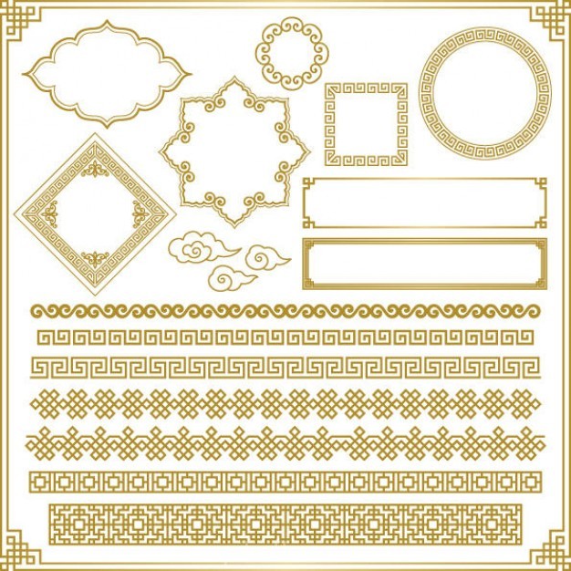 Oriental Frame Vector