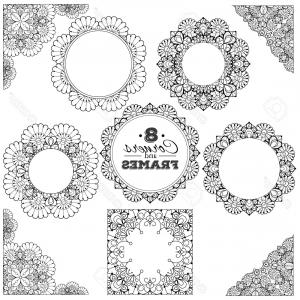 300x300 Oriental Frame With Arabesque Pattern Lace Frame Vector Clipart