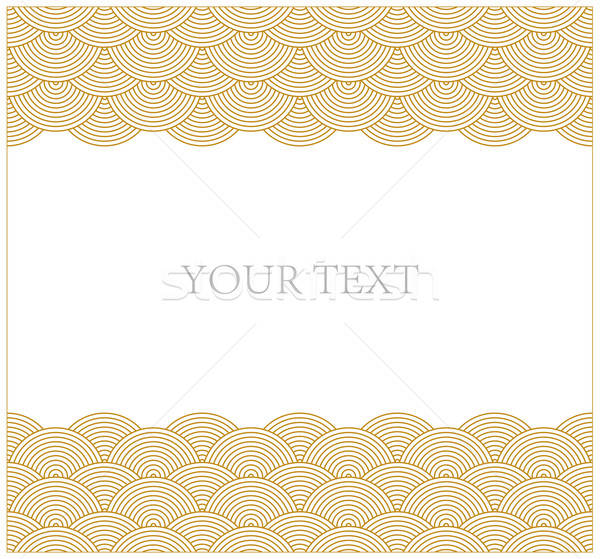 600x559 Oriental Curve Wave Pattern Frame Vector Illustration Yonghui