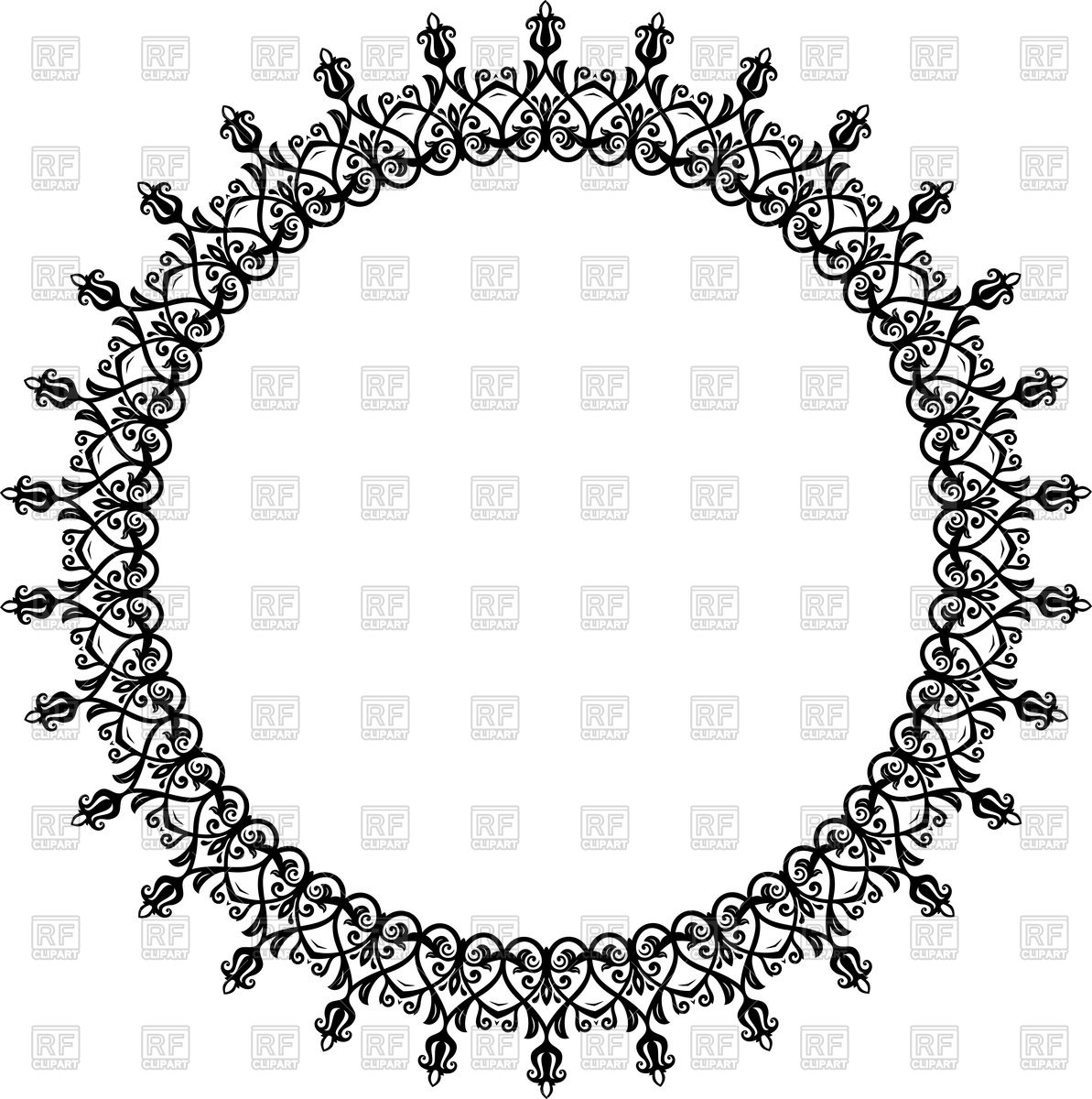 1193x1200 Oriental Damask Frame Vector Image Of Borders And Frames