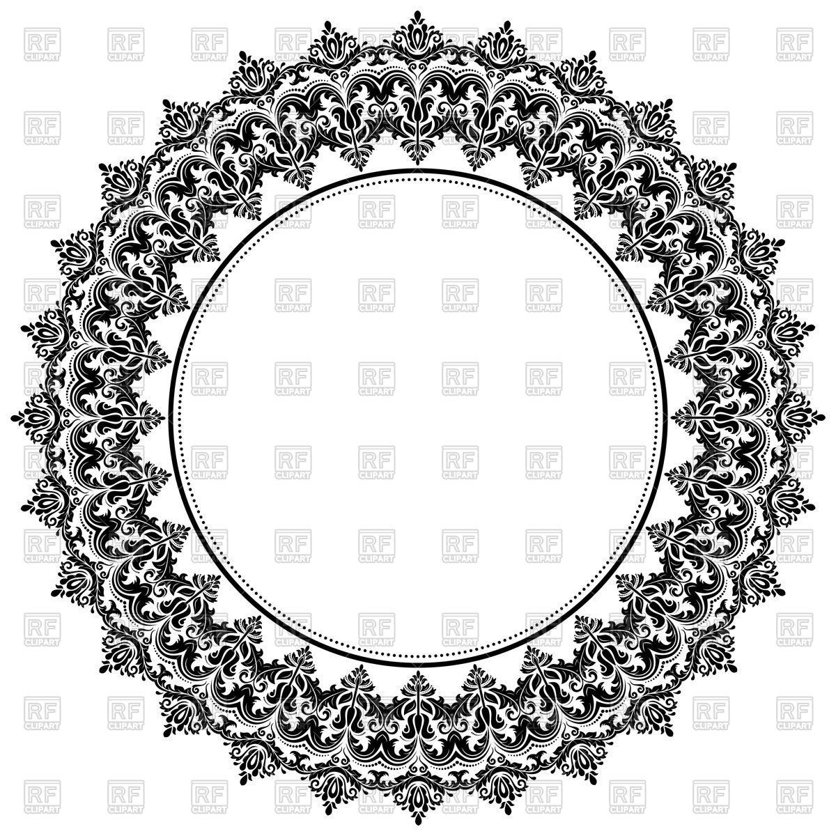 1200x1200 Oriental Frame With Damask Elements Vector Image Of Borders