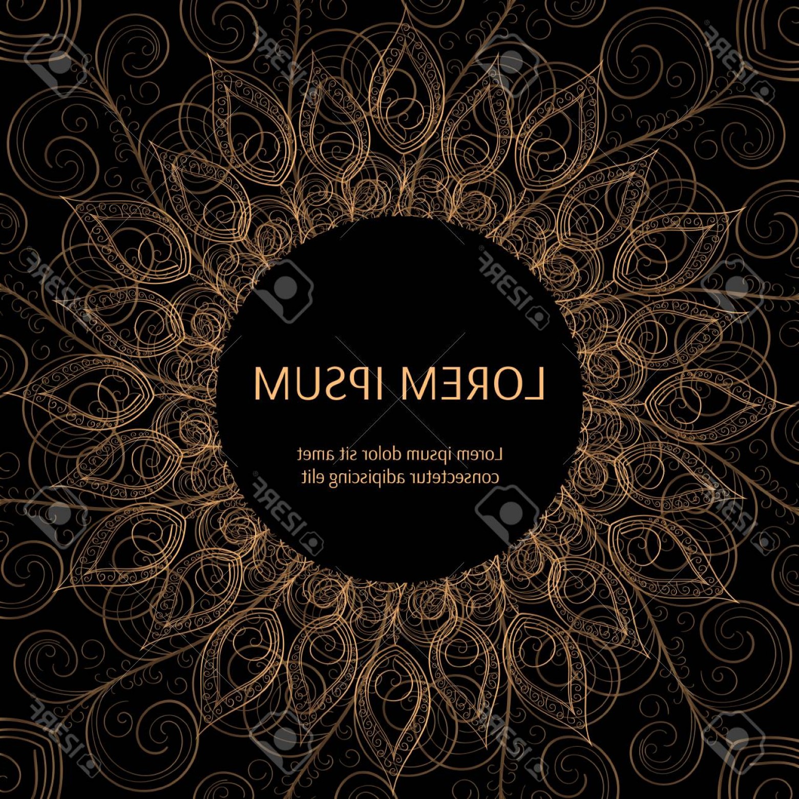 1560x1560 Photostock Vector Gold Black Frame Vector With Peacock Feather