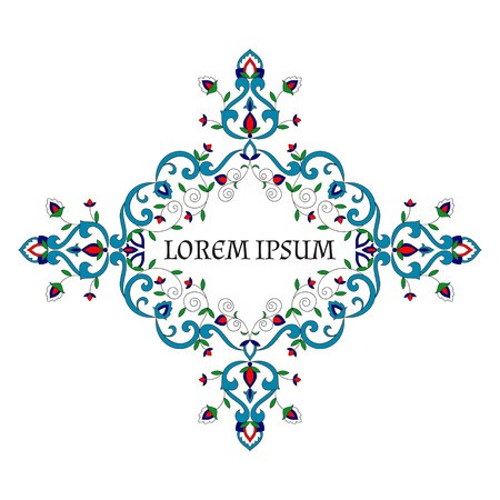 450x450 Vintage Wedding Frame Vector Arabesque Pattern With Flowers Motif