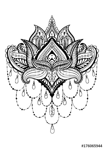 350x500 Mandala Flower Draw Oriental Pattern Vector Stock Image