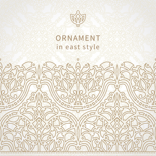 500x499 Ornate Oriental Floral Pattern Vector Background Free Vector