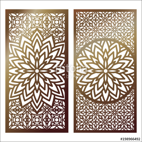 500x500 Set Of Vector Laser Cut Panel Pattern Template For Decorative