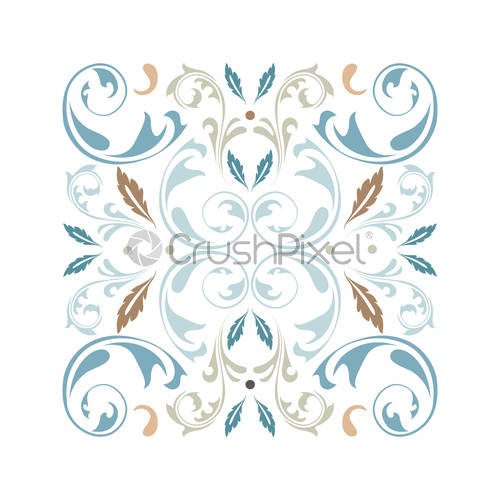 500x500 Oriental Vector Square Ornament With Arabesques Elements, Stock