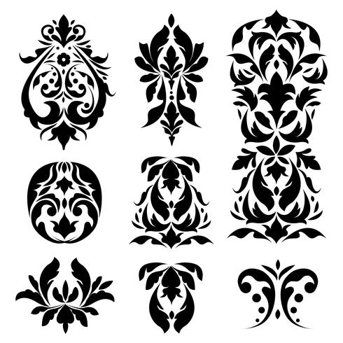 490x490 Oriental Vector Damask Set For Wedding Invitations