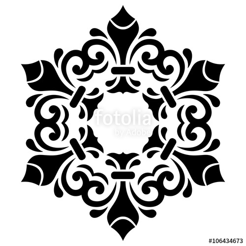 500x500 Oriental Vector Pattern With Arabesques And Floral Elements