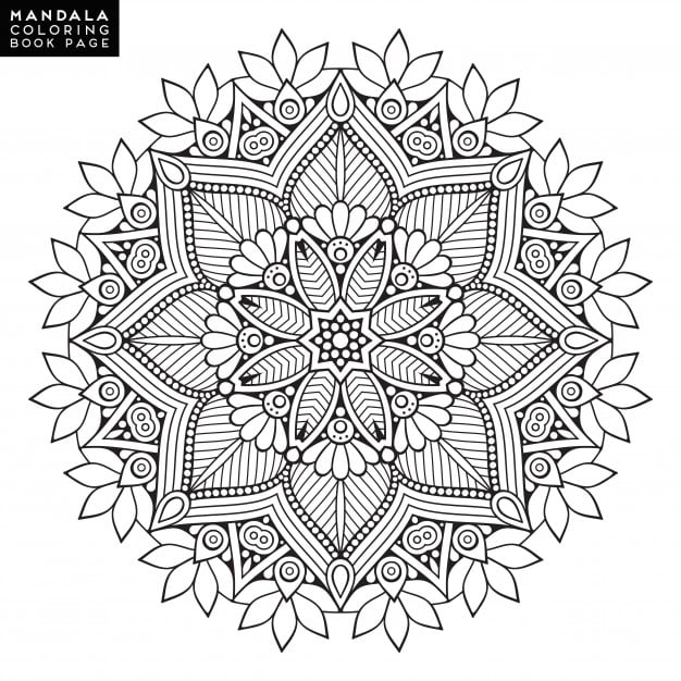 626x626 Outline Mandala For Coloring Book Decorative Round Ornament Anti