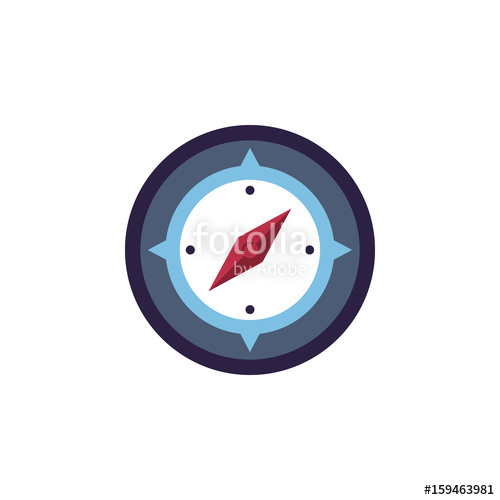 500x500 Isolated Instrument Flat Icon Orientation Vector Element Can Be