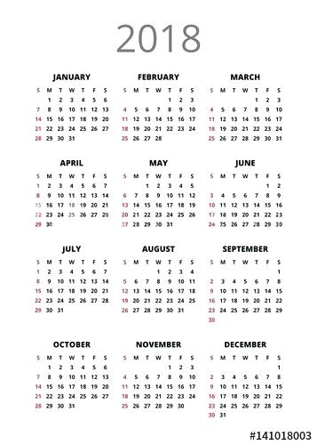357x500 Year Calendar Vertical Book Orientation Vector Template Of Year