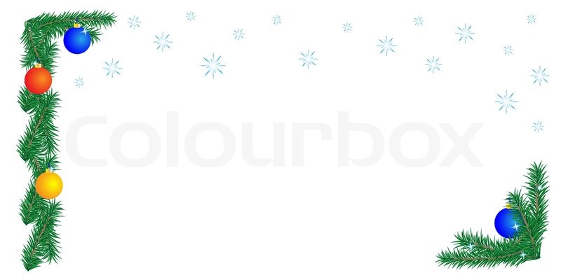 800x400 Christmas Border On White Background, Stock Vector Colourbox