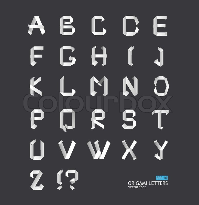 Origami Alphabet Letters Paper Stock Vector Colourbox 778x800 Origami Alphabet Letters Paper Stock Vector Colourbox