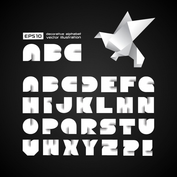 Origami Alphabet Vector Free Vector In Encapsulated Postscript 600x600 Origami Alphabet Vector Free Vector In Encapsulated Postscript