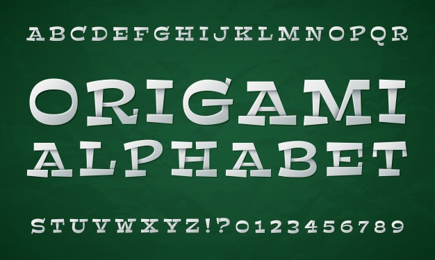Origami Shapes Alphabet Vector Free Download 626x375 Origami Shapes Alphabet Vector Free Download