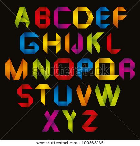 Origami Style Alphabet, Vector Letters Type Set Origami Types 450x470 Origami Style Alphabet, Vector Letters Type Set Origami Types