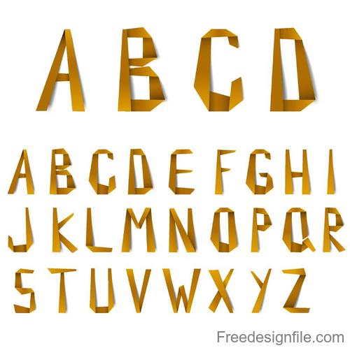 Origami Vintage Alphabet Vector Free Download 500x498 Origami Vintage Alphabet Vector Free Download