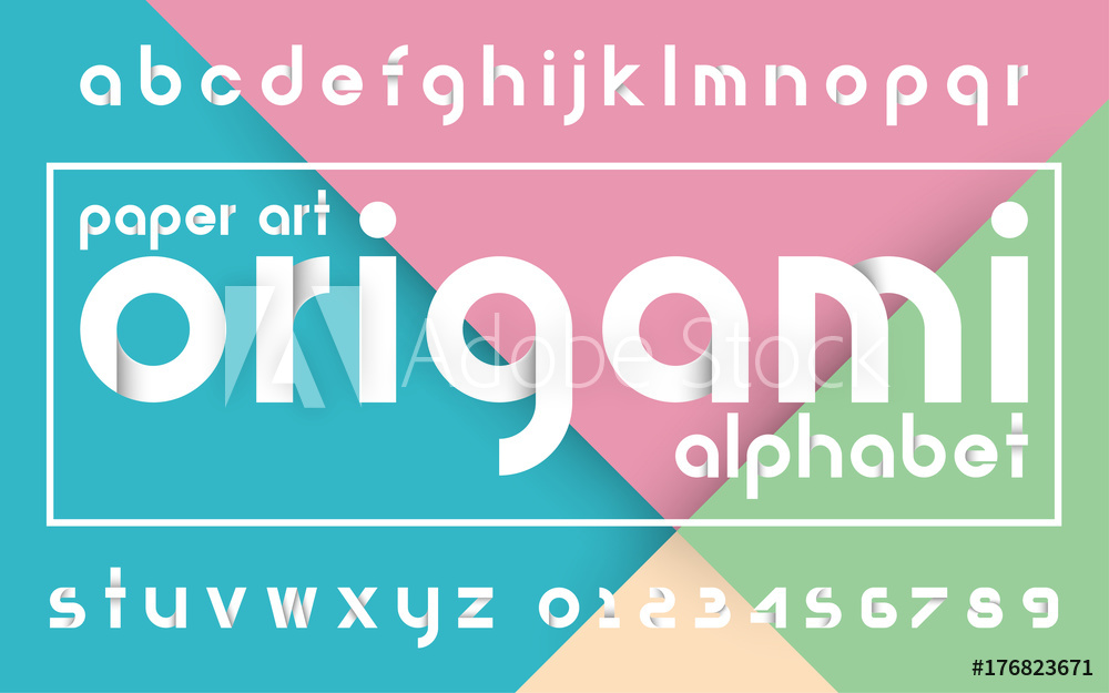 Photo Art Print Decorative Origami Alphabet Vector Fonts 1000x625 Photo Art Print Decorative Origami Alphabet Vector Fonts