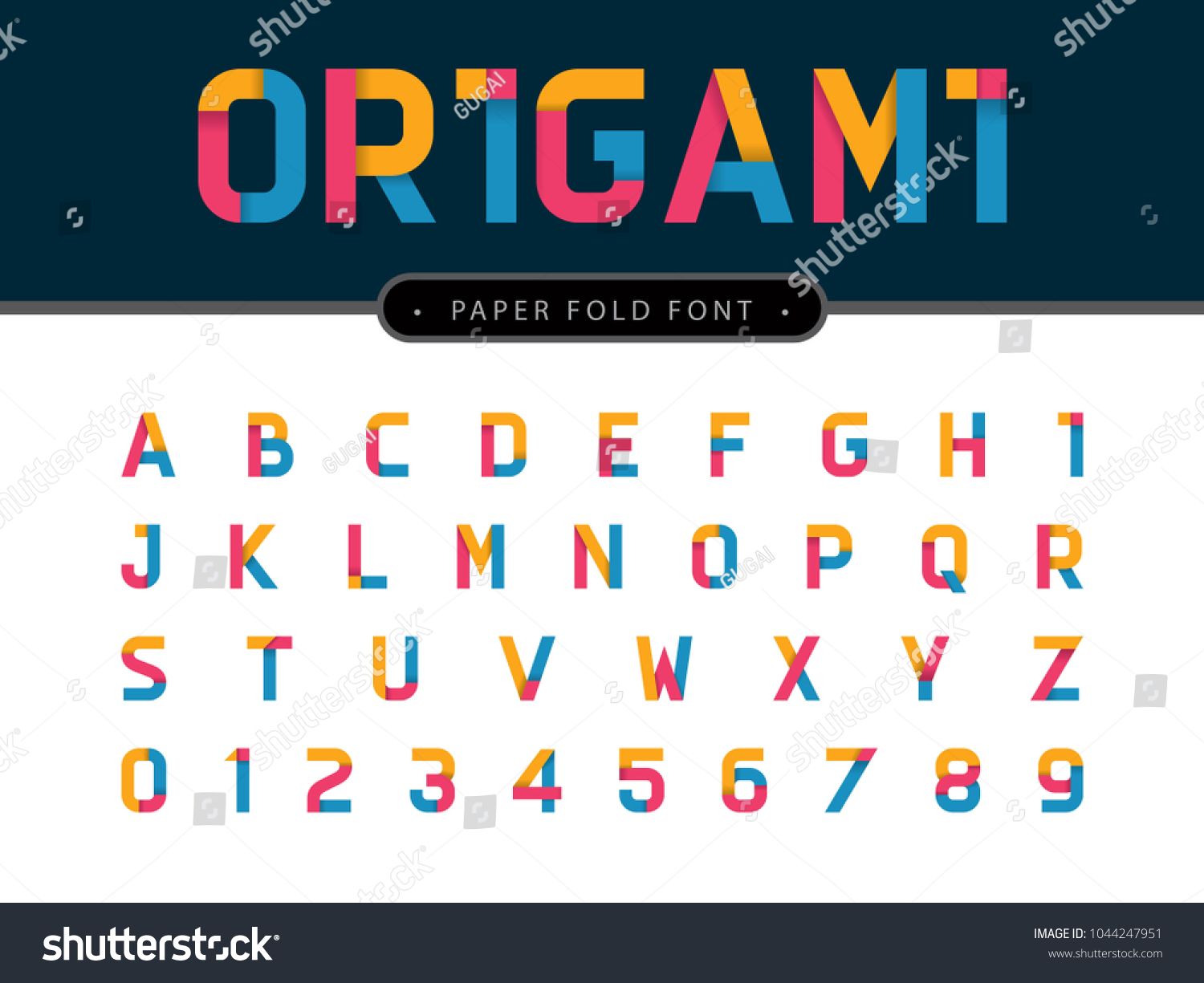Vector Of Origami Alphabet Letters And Numbers, Modern Colorful 1500x1225 Vector Of Origami Alphabet Letters And Numbers, Modern Colorful