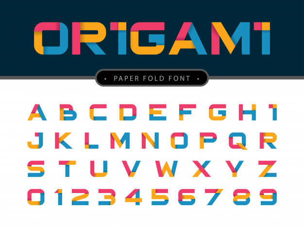Vector Of Origami Alphabet Letters And Numbers Vector Premium 626x469 Vector Of Origami Alphabet Letters And Numbers Vector Premium