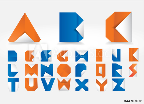 Vector Origami Alphabet Letters 500x362 Vector Origami Alphabet Letters