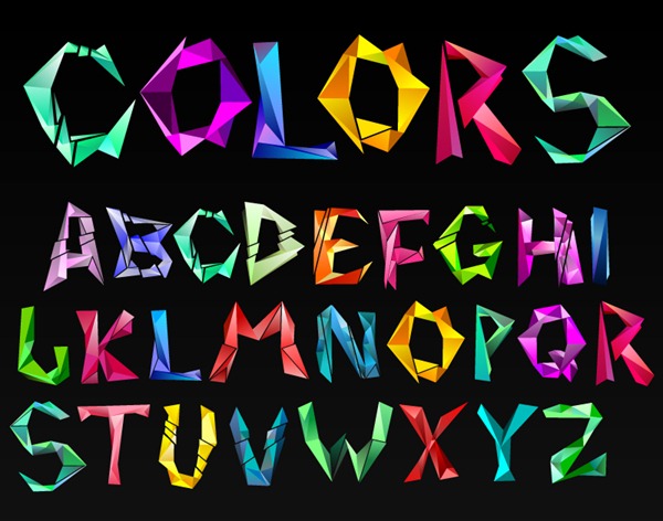Color Origami Alphabet Vector Material My Free Photoshop World 600x472 Color Origami Alphabet Vector Material My Free Photoshop World
